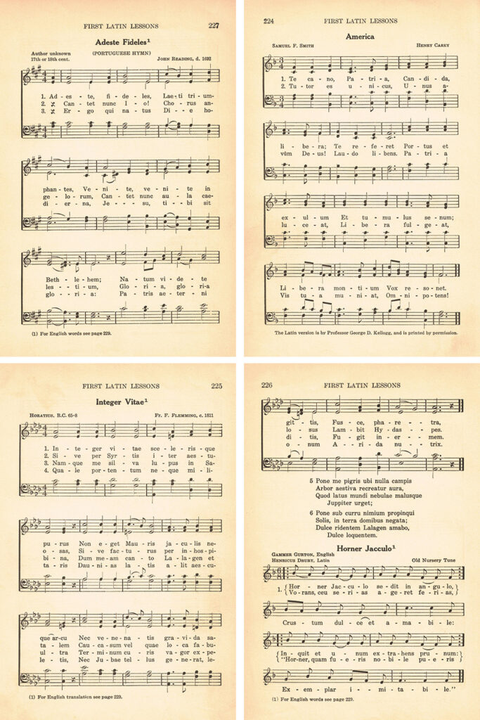 First Latin Lessons Hymns Collage