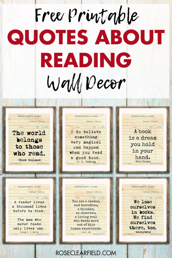 Free Printable Quotes About Reading Wall Decor