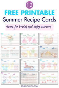 Free Printable Summer Recipe Cards