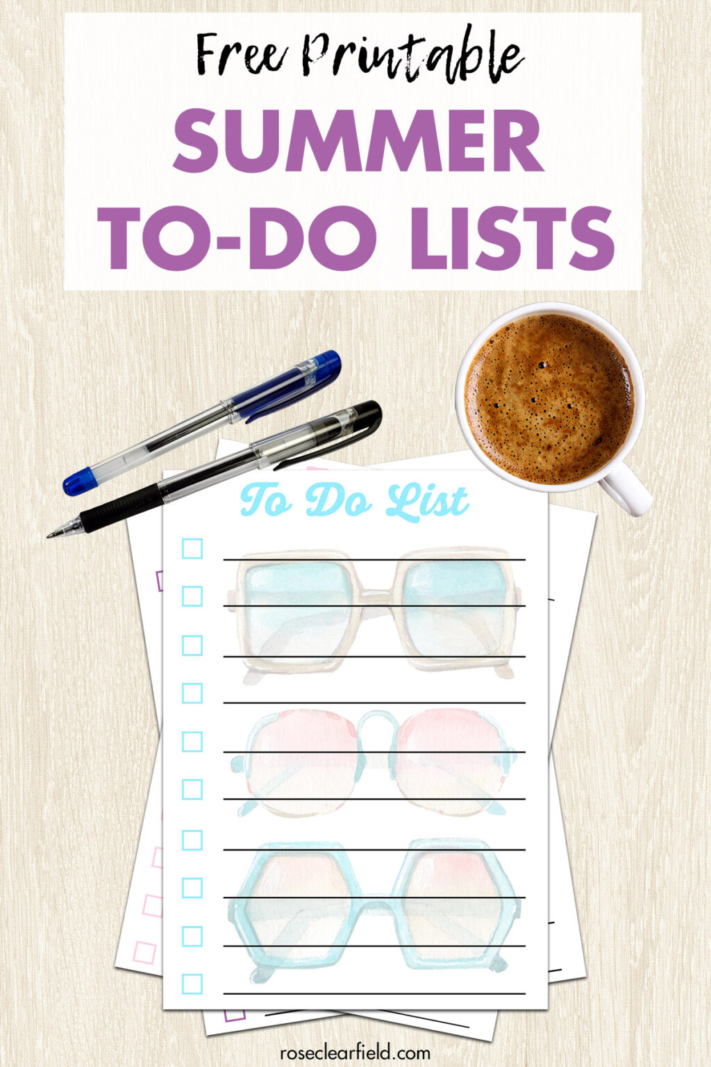 Free Printable Summer To Do Lists • Rose Clearfield