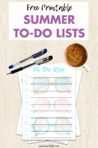Free Printable Summer To Do Lists