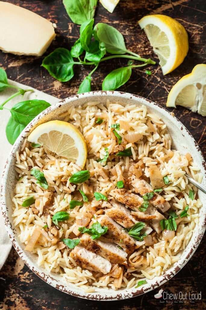 Lemon Basil Orzo Chicken Chew Out Loud