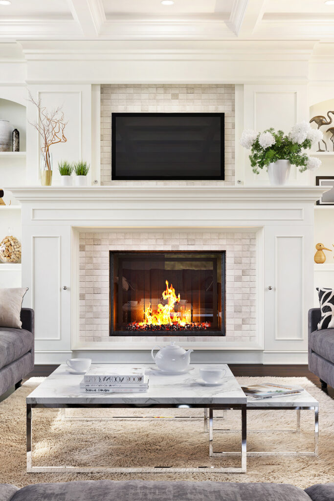 Living Room With Fireplace