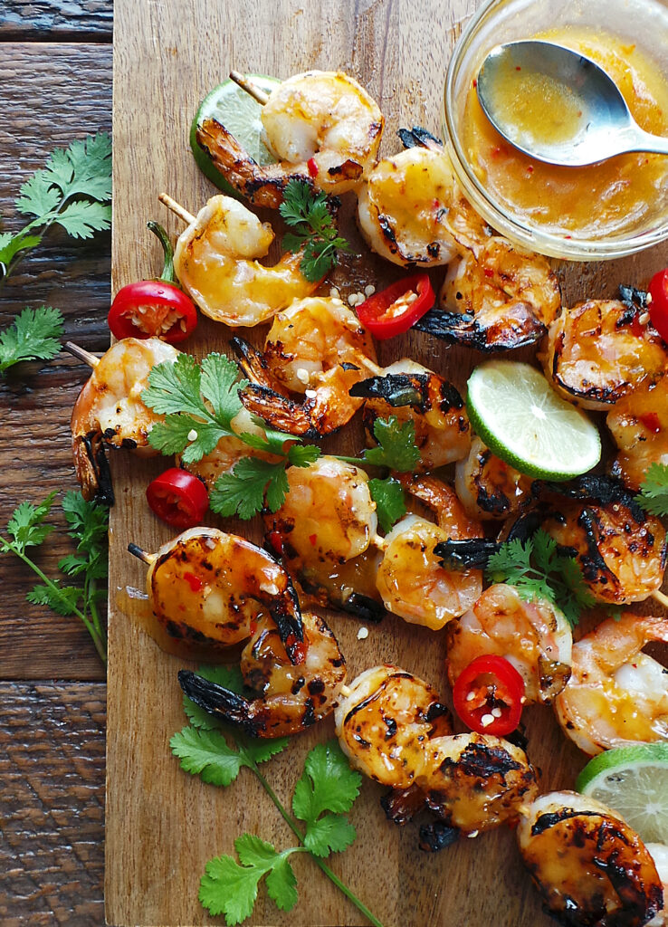 Orange Chili Grilled Shrimp Vodka and Biscuits