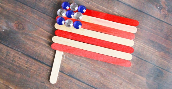 Popsicle Sticks and Rhinestone Jewels American Flag Craft The Kindergarten Connection