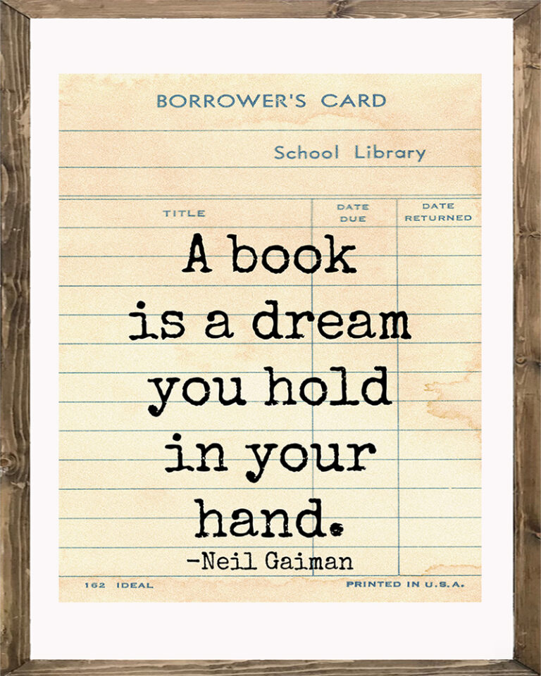 Free Printable Library Card Reading Quotes Wall Art • Rose Clearfield