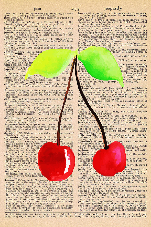 Summer Dictionary Page Printable Cherries