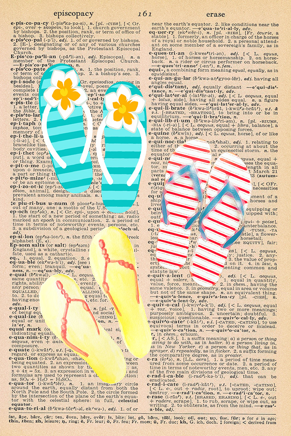 Summer Dictionary Page Printable Flip Flops