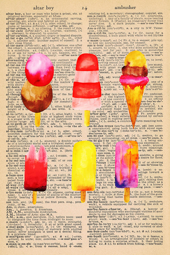 Summer Dictionary Page Printable Ice Cream