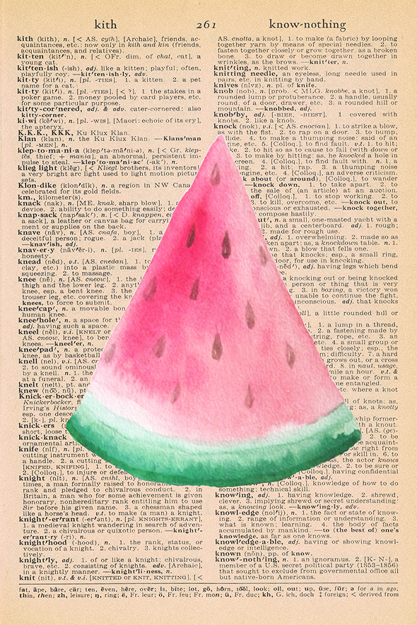 Summer Dictionary Page Printable Watermelon Slices