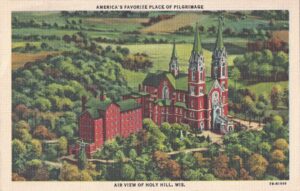 Vintage Postcard Holy Hill Air View