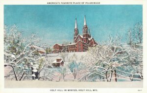 Vintage Postcard Holy Hill In Winter