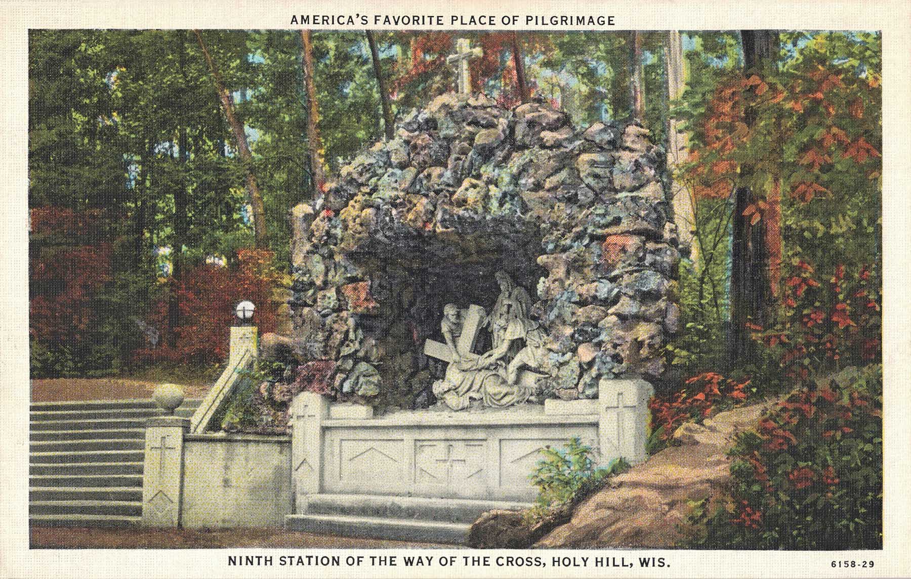 Vintage Postcard Holy Hill Ninth Station of the Way of the Cross • Rose ...