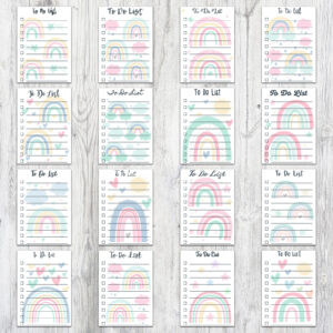 5x7 Rainbow To Do Lists