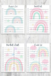 8x10 Rainbow Bucket Lists