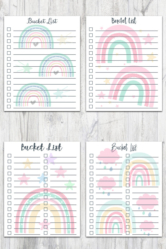 8x10 Rainbow Bucket Lists