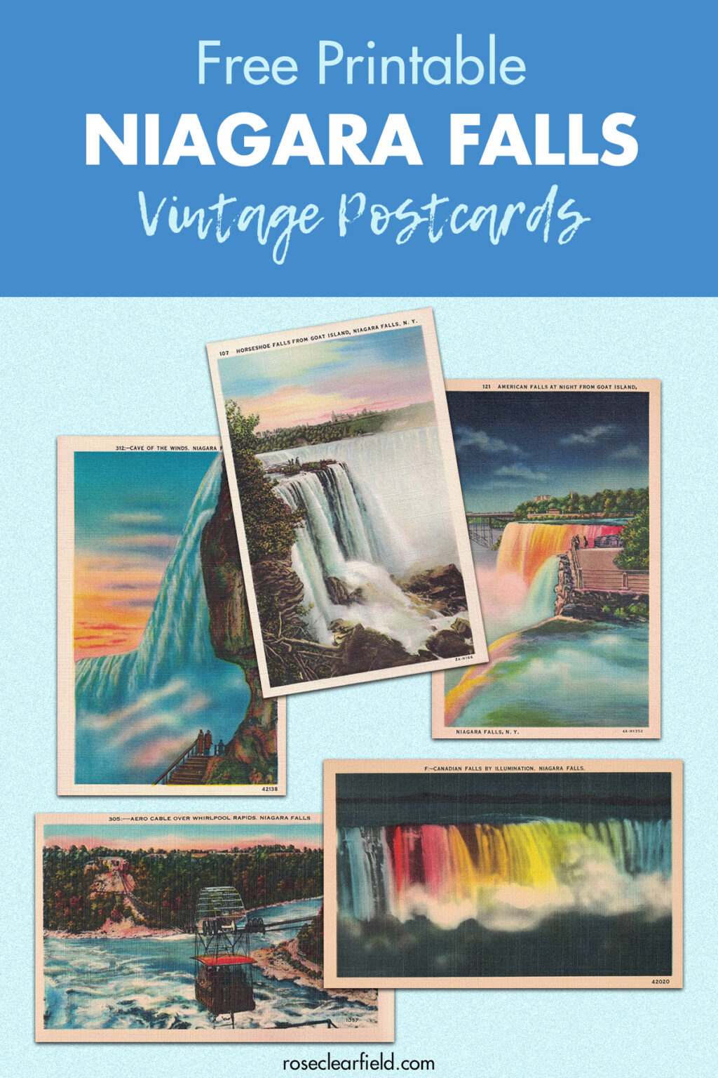 Free Printable Niagara Falls Postcards • Rose Clearfield