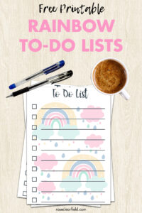 Free Printable Rainbow To-Do Lists