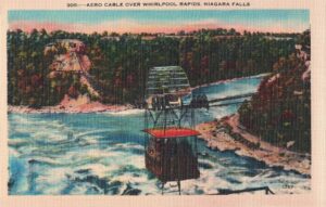 Vintage Postcard Aero Cable Over Whirlpool Rapids