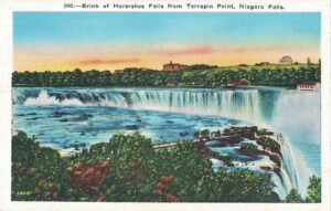 Vintage Postcard Niagara Falls Brink of Horseshoe Falls from Terrapin Point