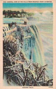 Vintage Postcard Niagara Falls General View of the Falls From Prospect Point in Winter