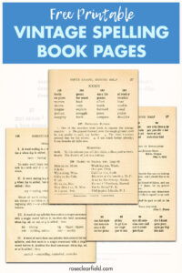 Free Printable Vintage Spelling Book Pages