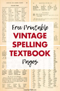 Free Printable Vintage Spelling Textbook Pages