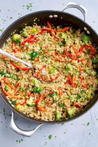 One Pot Pesto Sausage Cauliflower Rice Cookin Canuck
