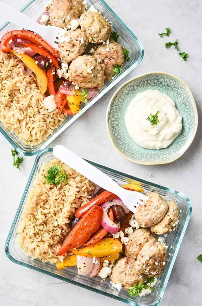 Sheet Pan Greek Meatballs and Veggies Meal Plan Addict