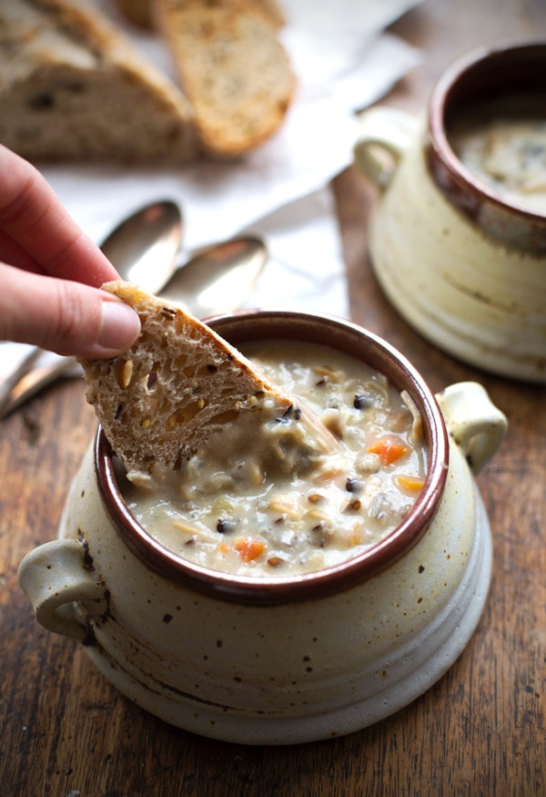 Slow Cooker Chicken Wild Rice Soup Pinch of Yum