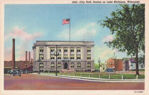 Vintage Postcard Racine City Hall