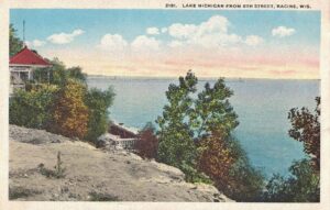 Vintage Postcard Racine Lake Michigan from 8th Street