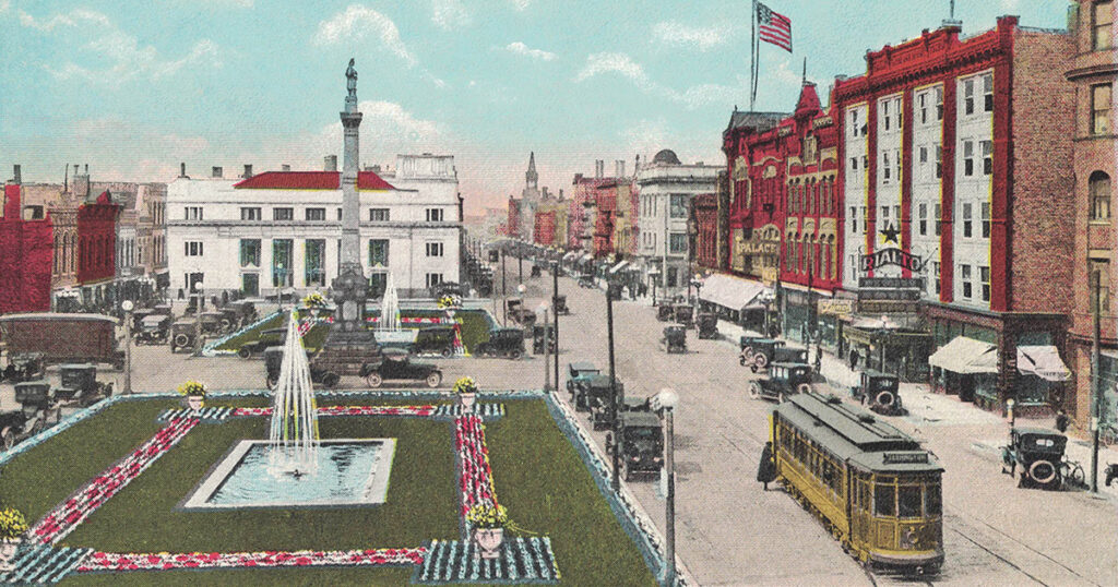 Vintage Postcard Racine Monument Square