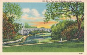 Vintage Postcard Racine River View from Horlick Park