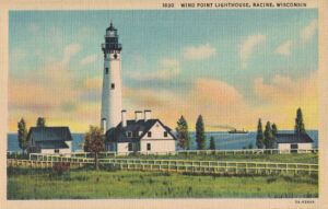 Vintage Postcard Racine Wind Point Lighthouse