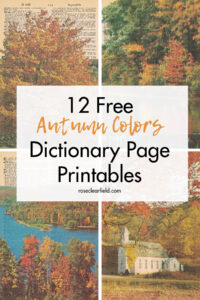 12 Free Autumn Colors Dictionary Page Printables