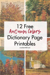 12 Free Autumn Colors Dictionary Page Printables