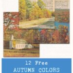 12 Free Autumn Colors Vintage Dictionary Pages