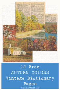 12 Free Autumn Colors Vintage Dictionary Pages