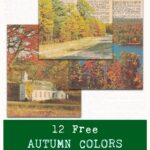 12 Free Autumn Colors Vintage Dictionary Pages
