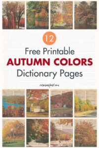 12 Free Printable Autumn Colors Dictionary Pages