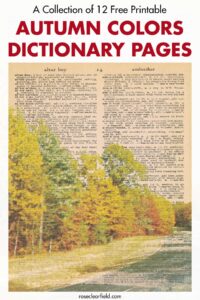 A Collection of 12 Free Printable Autumn Colors Dictionary Pages