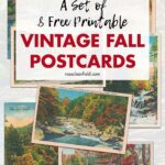 A Set of 8 Free Printable Vintage Fall Postcards