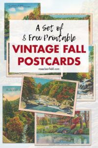 A Set of 8 Free Printable Vintage Fall Postcards