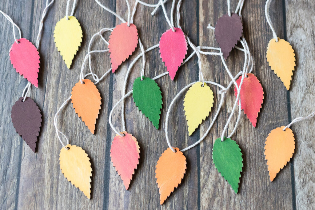 Wooden Fall Leaf Ornaments