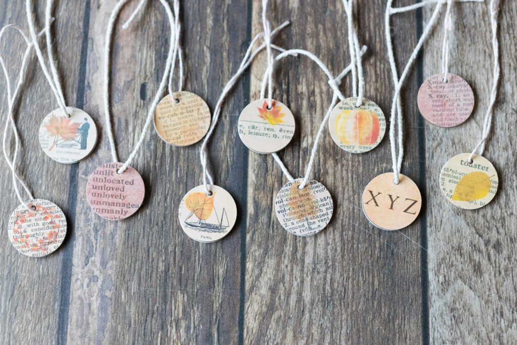 Mini Wooden Dictionary Page Fall Ornaments