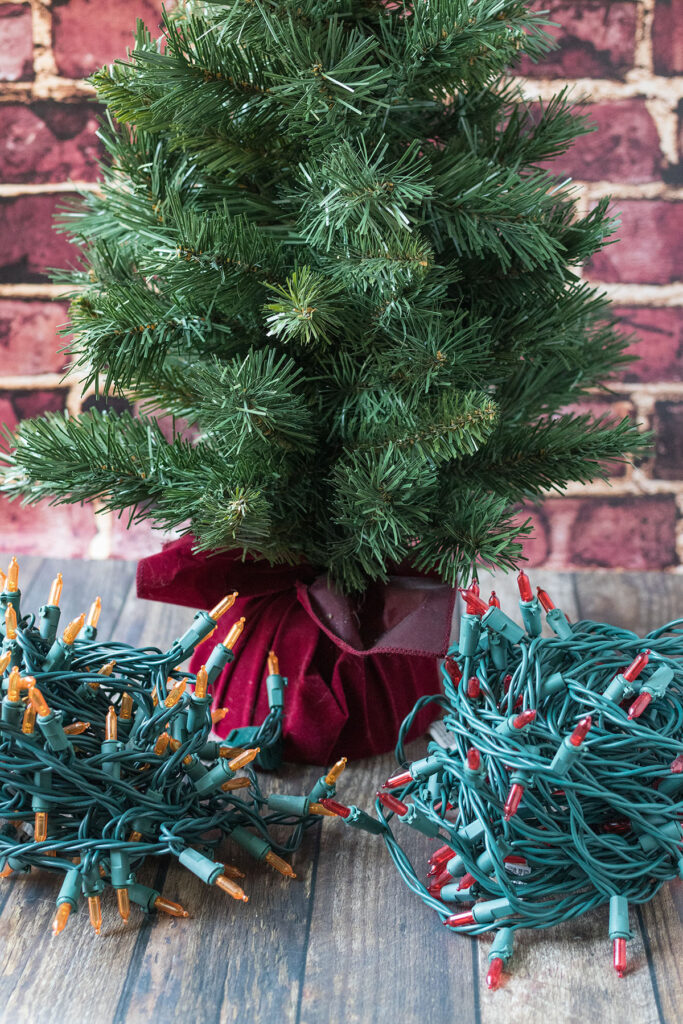 Mini Fir Tree and Holiday Light Strands