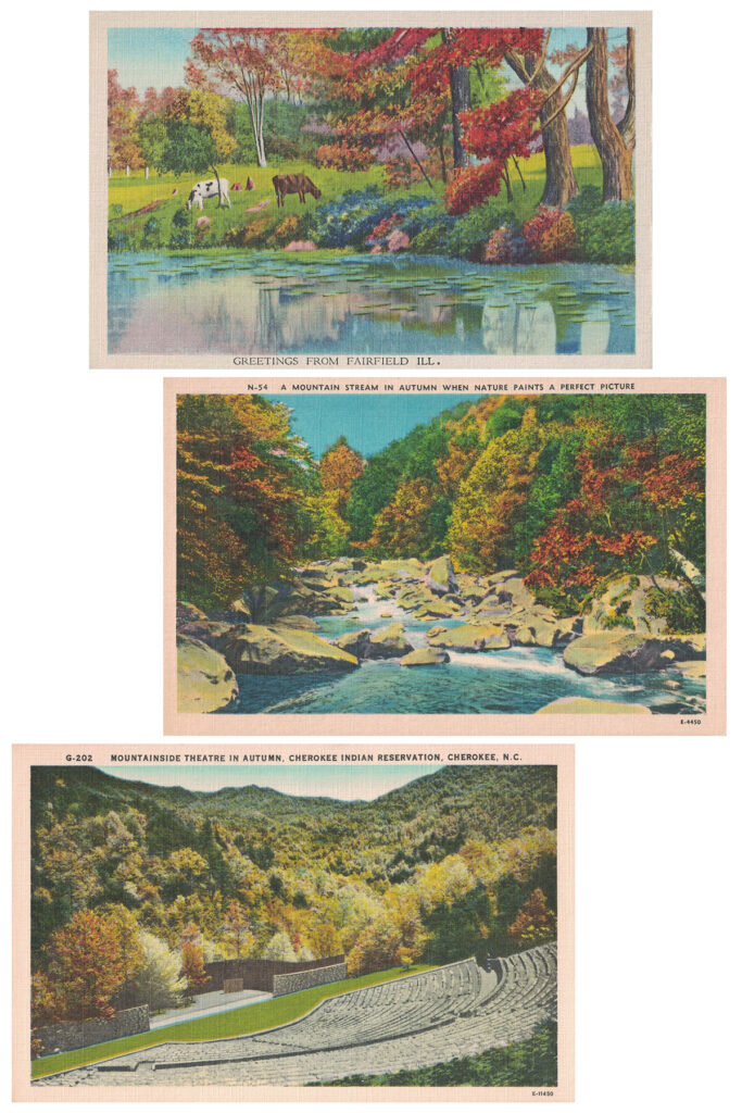 Vintage Autumn Postcards Collage