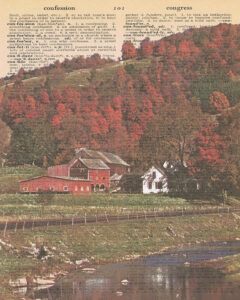 Vintage Dictionary C Page Fall Scene 8x10