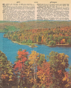 Vintage Dictionary G Page Fall Scene 8x10